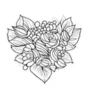 lineart blueberry branch tattoo design idea