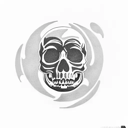 moon dark skull astronuat tattoo design idea
