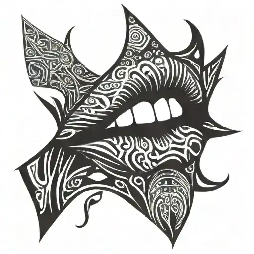 Lip tattoo design idea