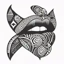 Lip tattoo design idea