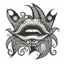 Lip tattoo design idea