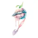 Lip tattoo design idea