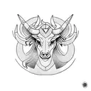Capricorn starsign combined with Taurus starsign  tattoo design idea