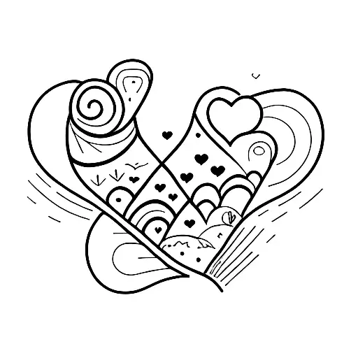 small line love and kind tattoo design idea