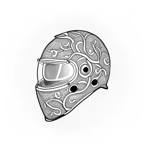 motorcycle helmet covered in ivy vines tattoo design idea