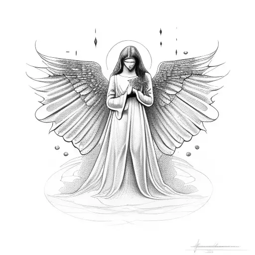 angel musculoso con alas  tattoo design idea
