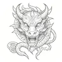 dragon head cute sun around dragon head tattoo design idea