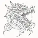dragon head cute sun around dragon head tattoo design idea