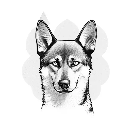 A hiking trail leading up to a breathtaking view of Ayampe, Ecuador, with a silhouette of a German Shepard Husky mix in the foreground tattoo design idea