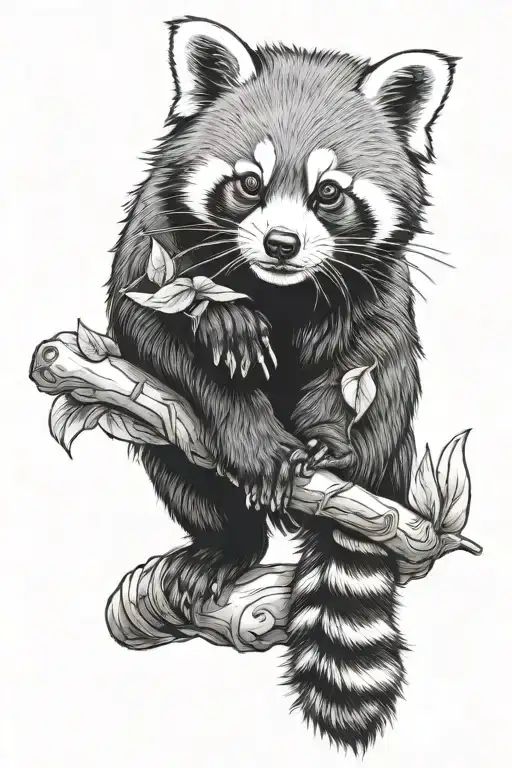 Red panda tattoo design idea
