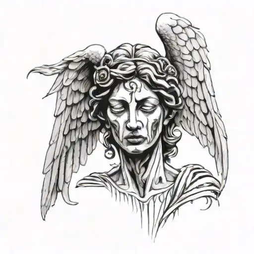 weeping angel tattoo design idea