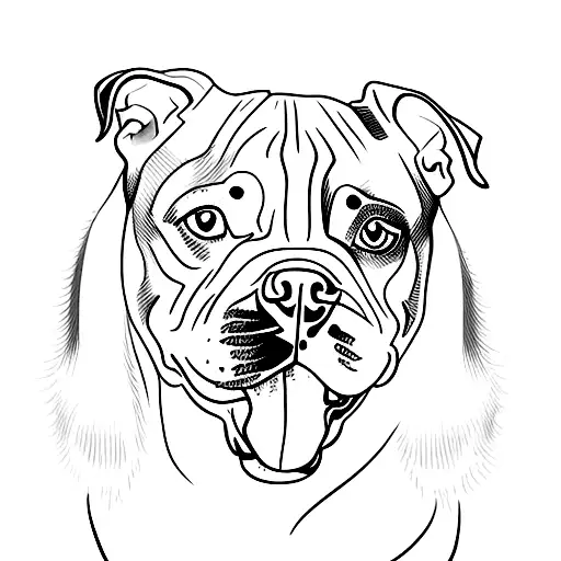 Dog Pit bull tattoo design idea