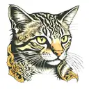 tabby cat tattoo design idea