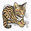 tabby cat tattoo design idea