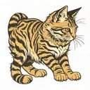 tabby cat tattoo design idea