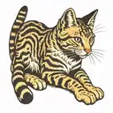 tabby cat tattoo design idea