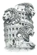 Colosseum Gladiators Lions Italy tattoo design idea