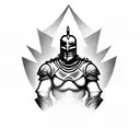 dark fantasy knight castle moon starsn night  tattoo design idea