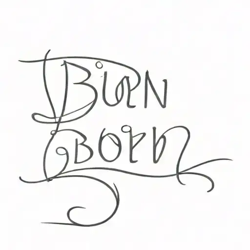 bjørn as a name written tattoo design idea