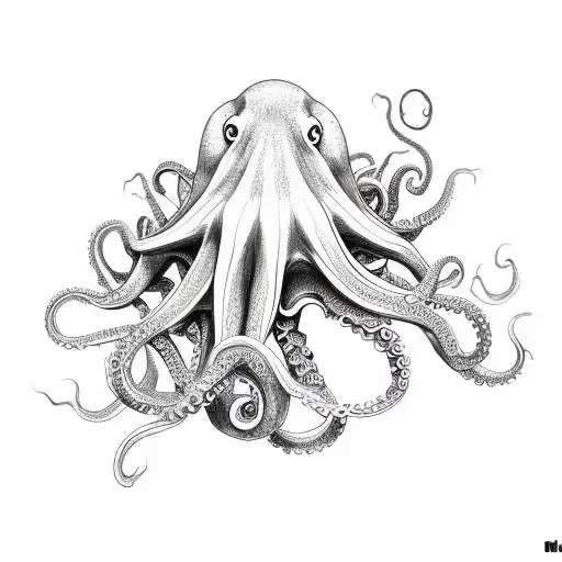 psychedelic octopus tentacles  tattoo design idea