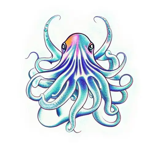 psychedelic octopus tentacles  tattoo design idea
