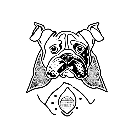 boxer dog tattoo design idea