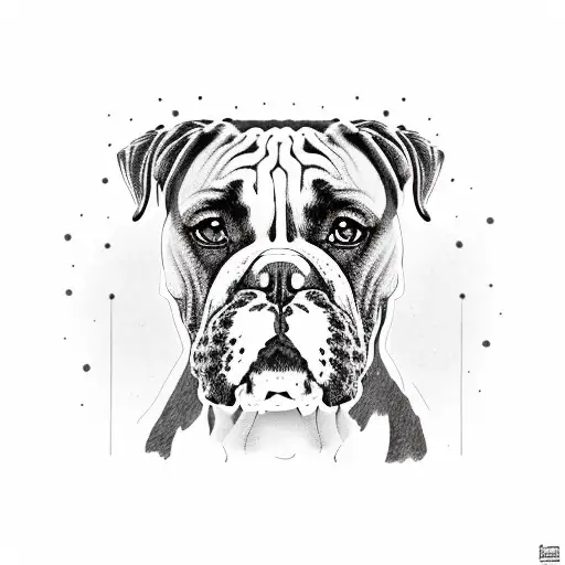 boxer dog tattoo design idea