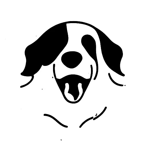 Bernese mountain dog's snout with the tongue out tattoo design idea