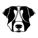 Bernese mountain dog's snout with the tongue out tattoo design idea