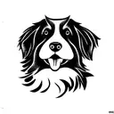 Bernese mountain dog's snout with the tongue out tattoo design idea