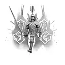 War scene featuring Polish hussars tattoo design idea