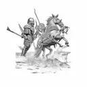 War scene featuring Polish hussars tattoo design idea