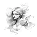 wind tattoo design idea