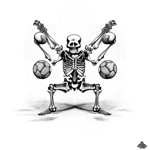 skeleton football tattoo design idea