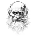 diogenes face statue tattoo design idea