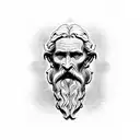 diogenes face statue tattoo design idea