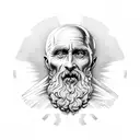 diogenes face statue tattoo design idea