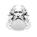 diogenes face statue tattoo design idea