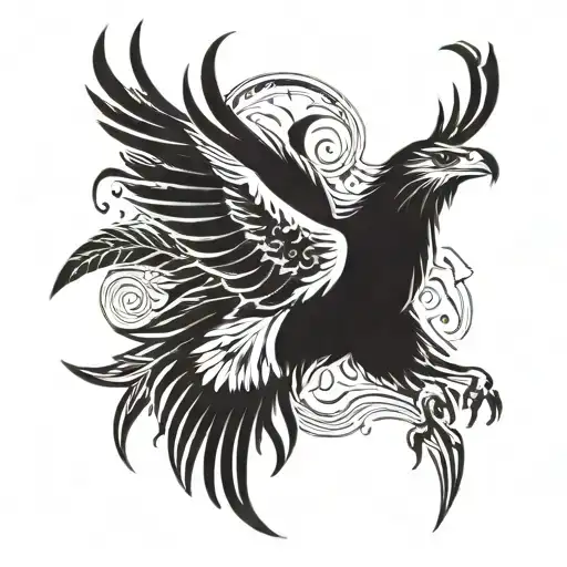 Cherokee tribal sleeve, with eagle feathers and deer antlers tattoo design idea