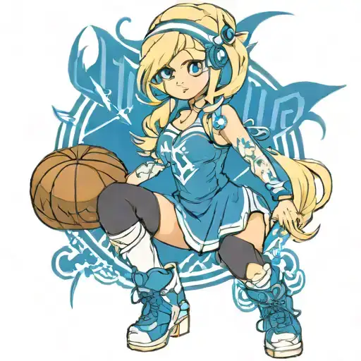 Dallas Mavericks anime blonde  character tattoo design idea