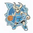 Dallas Mavericks anime blonde  character tattoo design idea