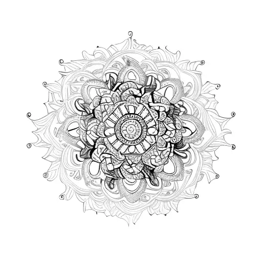 An intricate mandala design inspired by the streets of Naples tattoo design idea