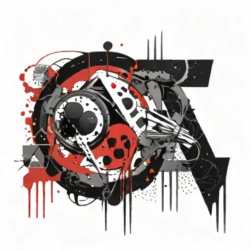 Blood type 3 positive, abstraction, anarchy, blood tattoo design idea