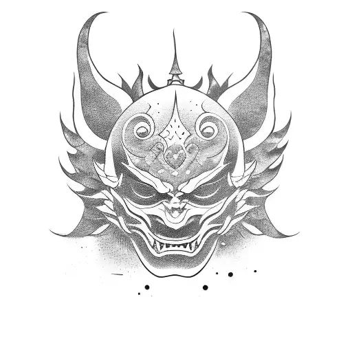 Hannya mask tattoo design idea