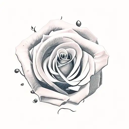 roses and a vine stem going around the belly button tattoo design idea