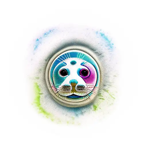 very detailed seal tattoo design idea
