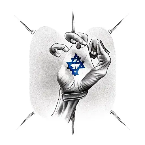 israel in hands tattoo design idea