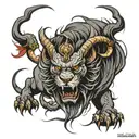 demon lion tattoo design idea