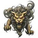 demon lion tattoo design idea