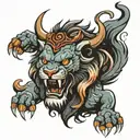 demon lion tattoo design idea